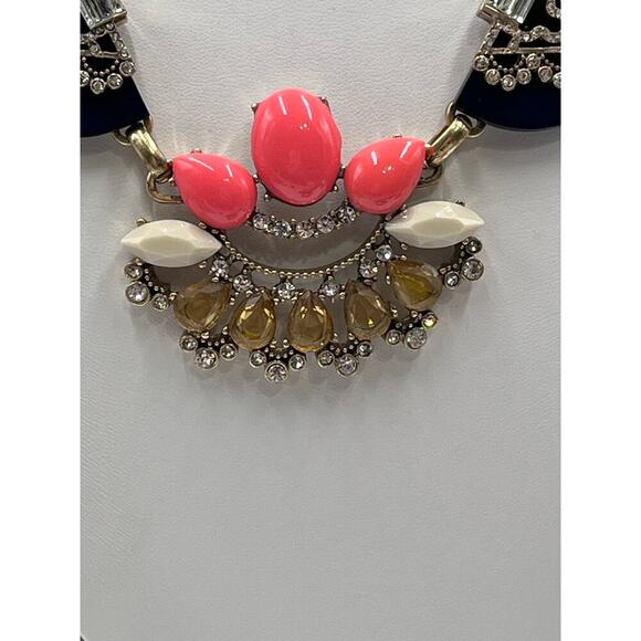 J. Crew Gold-Tone Rhinestone Multicolor Statement Necklace - Picture 3 of 12